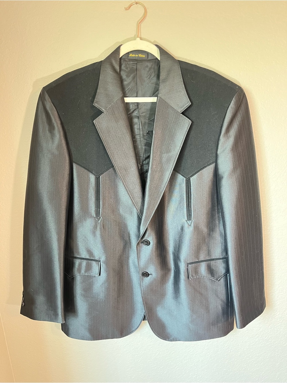 Circle S Dallas Texas Western Blazer Sport Coat 46R Black Ranch Cowboy Jacket